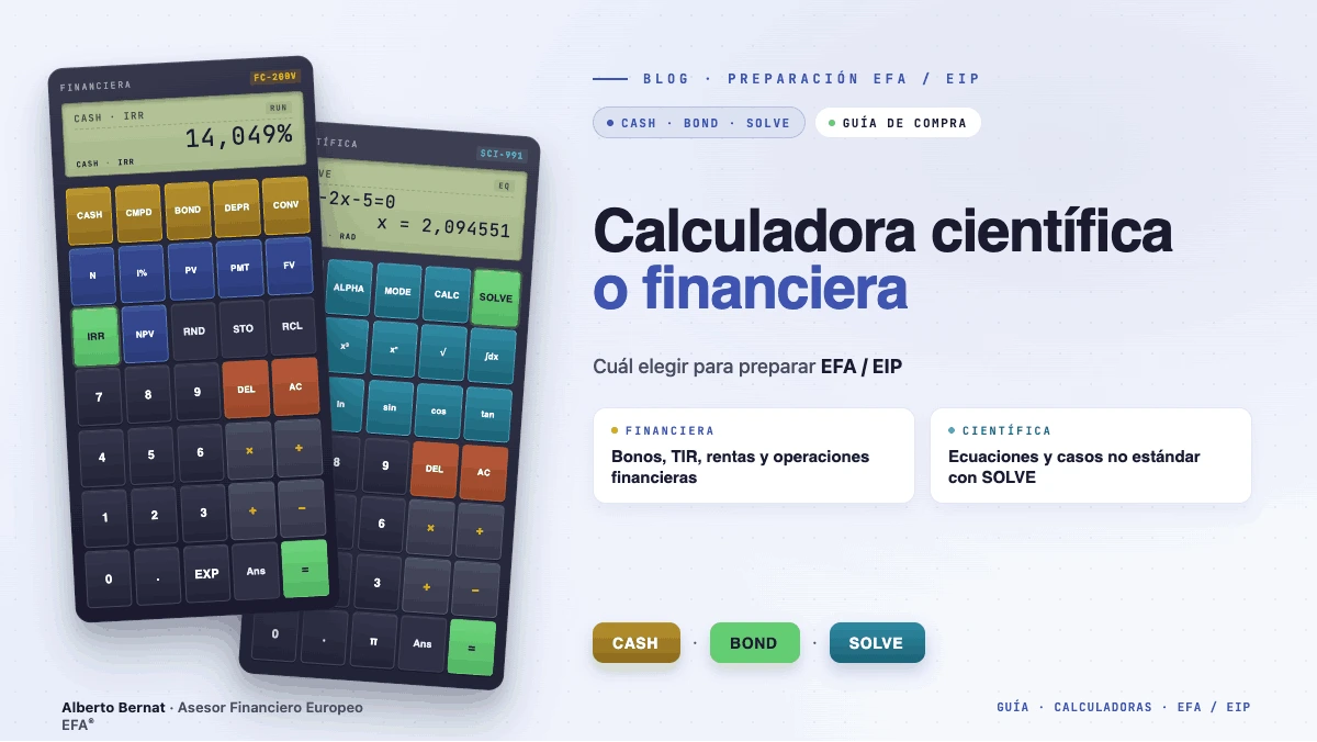 Calculadora científica o financiera para EFA/EIP: cuál elegir 1 Calculadora científica o financiera para preparar EFA y EIP